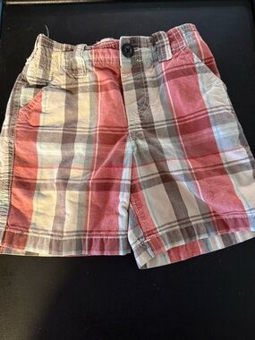 Toddler 2T  Plaid Cotton Shorts in Red and Tan 90’s Vintage